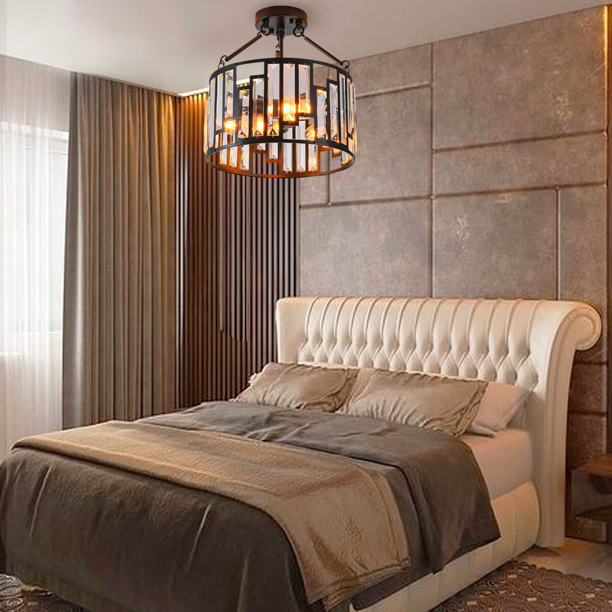 American-style-iron-pendant-lamp-Ceiling-light-bed room  | Sofary