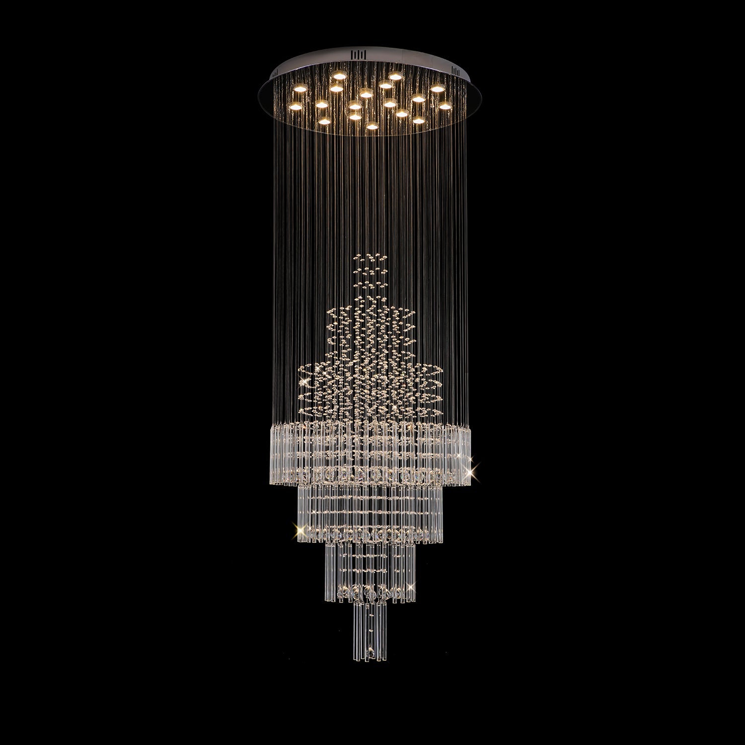 Floating Castle Raindrop Crystal Chandelier For Entryway - Double Layer | Sofary