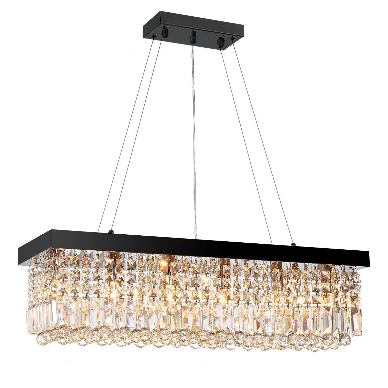 Rectangular Crystal Chandelier - Dining Room Crystal Chandeliers