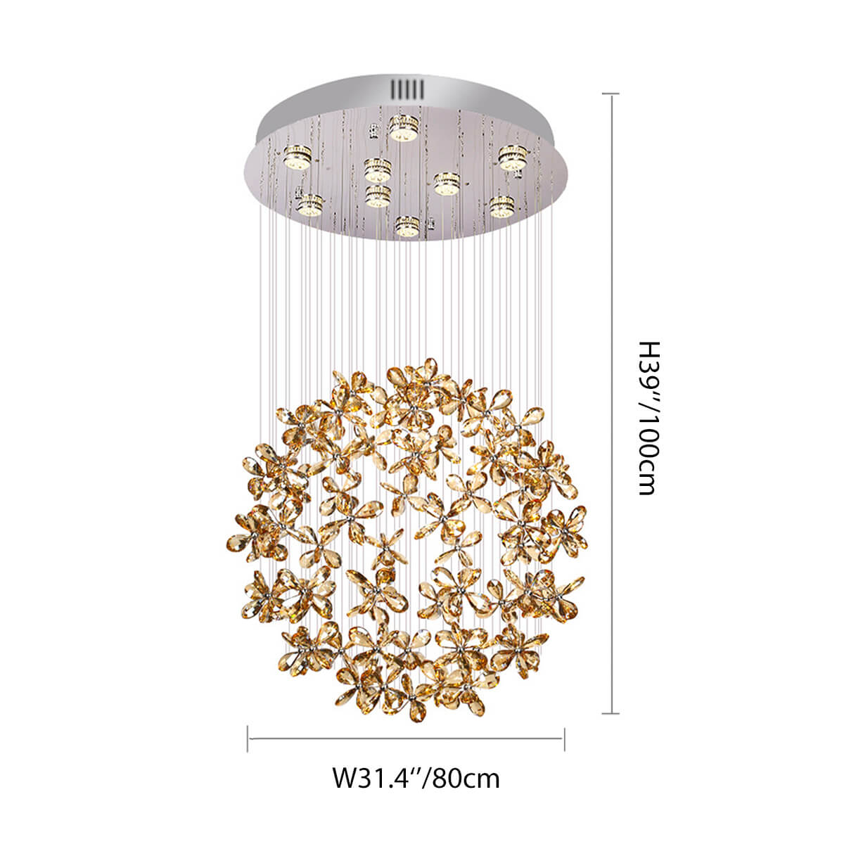 Restaurant-crystal-chandelier-circular-living-room-chandelier-dimensions-80CM | Sofary