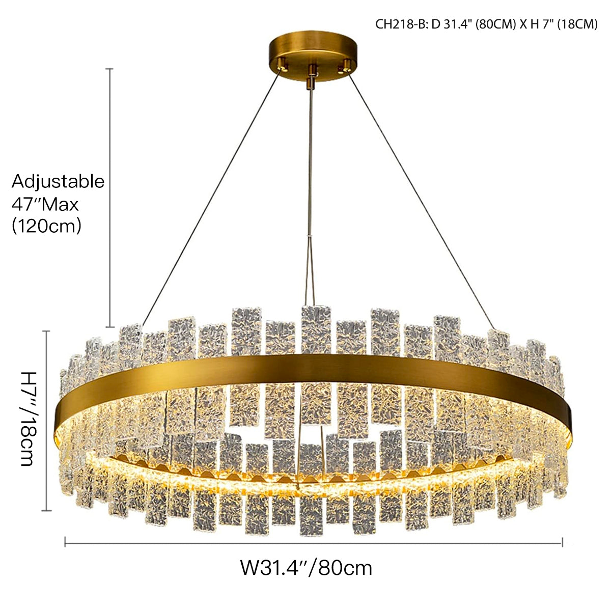 Light Luxury Round Living Room Chandelier--size |Sofary