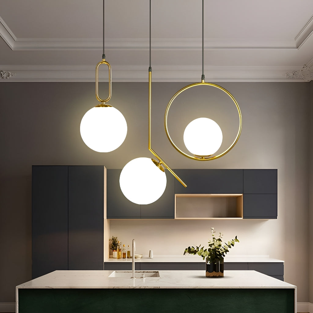 Modern Minimalist Pendant Light Creative Glass for Restaurant Bar Bedroom Bedside Study Inn Round Globe Single Head Pendant Light-dining-room-4 |Sofary