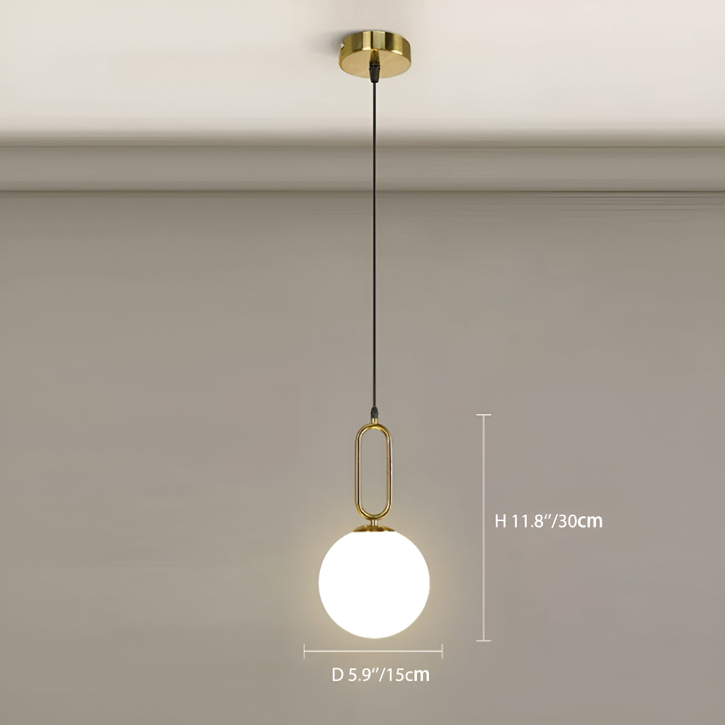 Modern Minimalist Pendant Light Creative Glass for Restaurant Bar Bedroom Bedside Study Inn Round Globe Single Head Pendant Light-size-E |Sofary