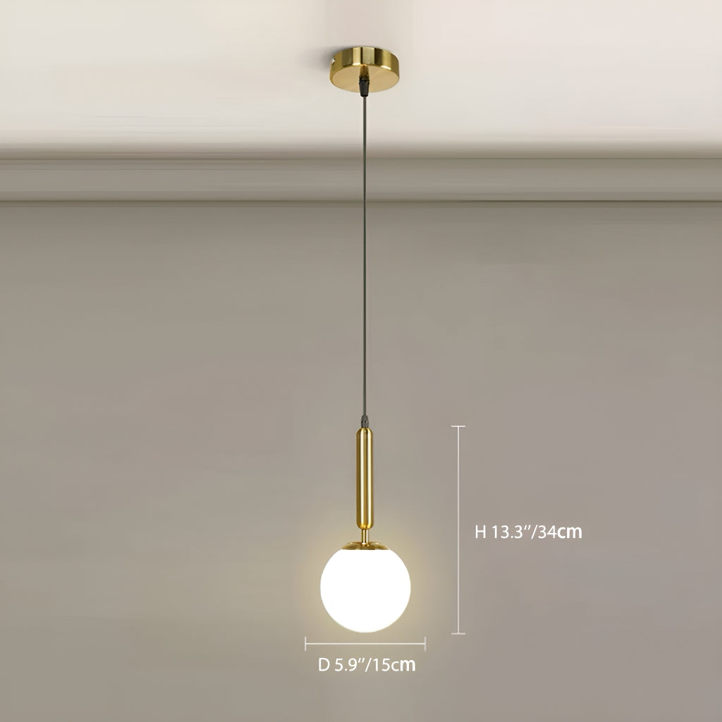 Modern Minimalist Pendant Light Creative Glass for Restaurant Bar Bedroom Bedside Study Inn Round Globe Single Head Pendant Light-size-F |Sofary