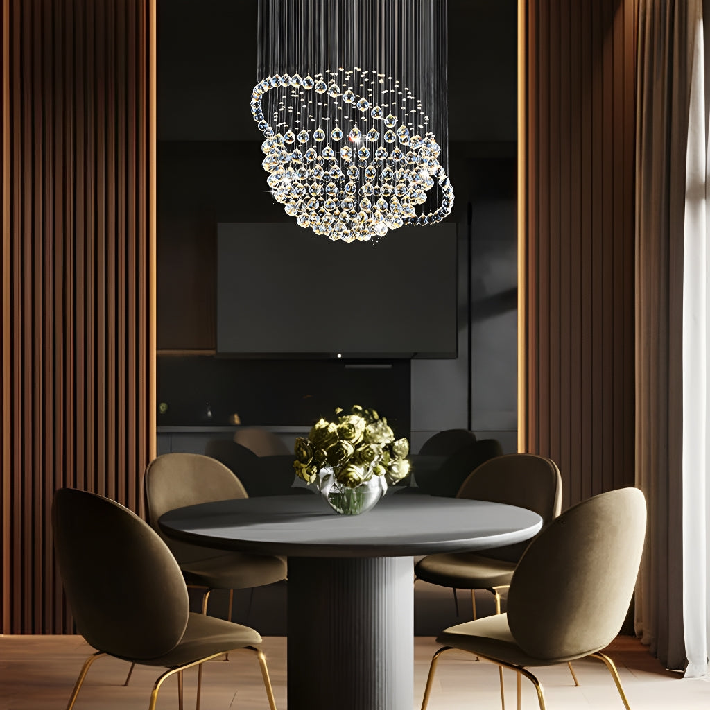 Modern Star Sphere Rain Drop Chandelier with Orbit-dining-room-1|Sofary