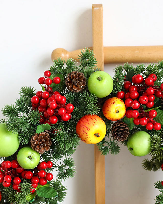 Artificial Apple Red Berry Pine Wreath