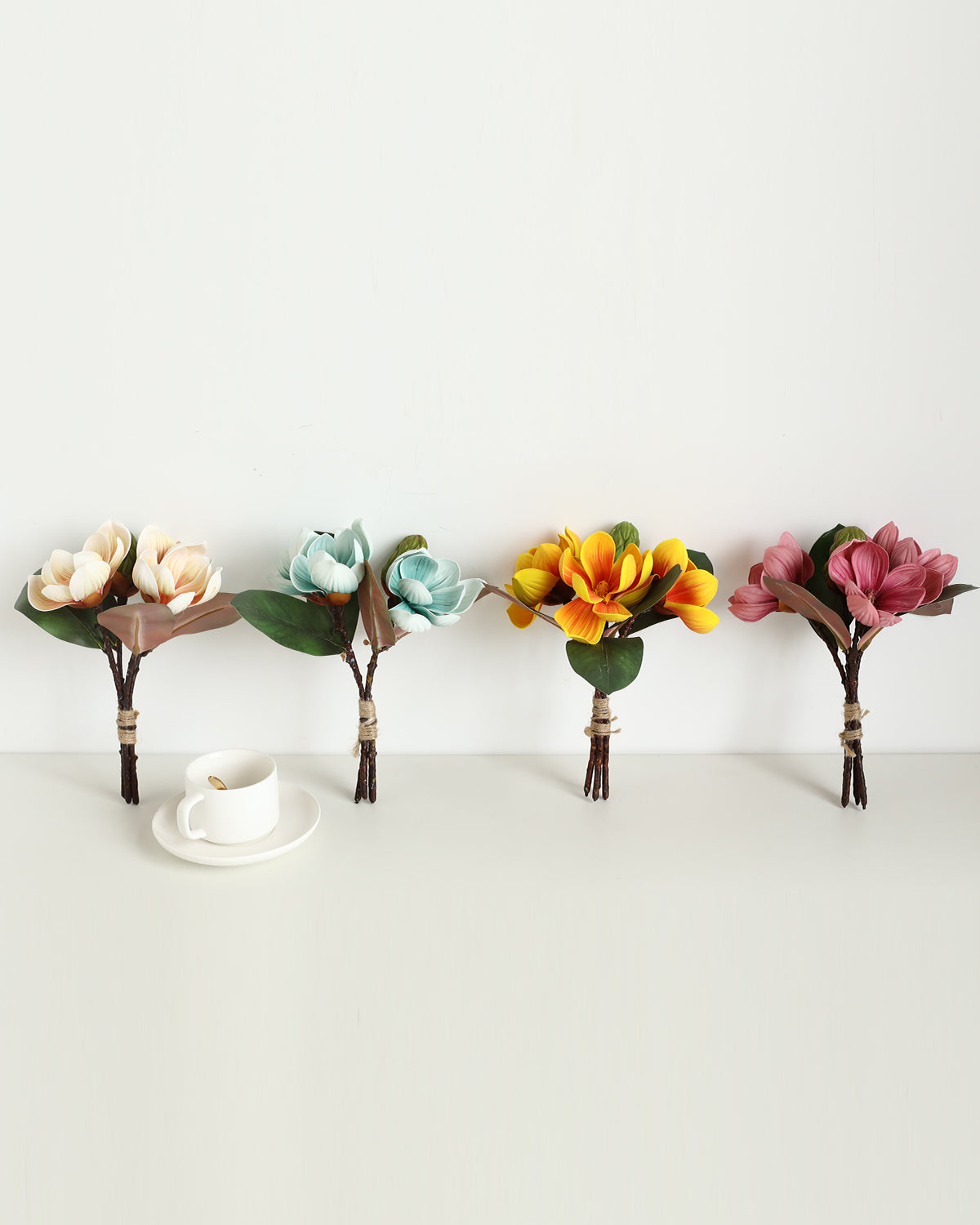 4-colored Artificial Magnolia Flowers