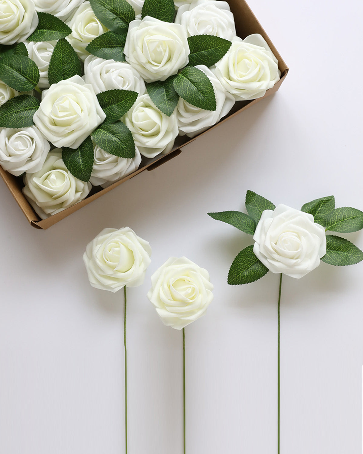 Artificial Flowers DIY Bouquet Ivory White