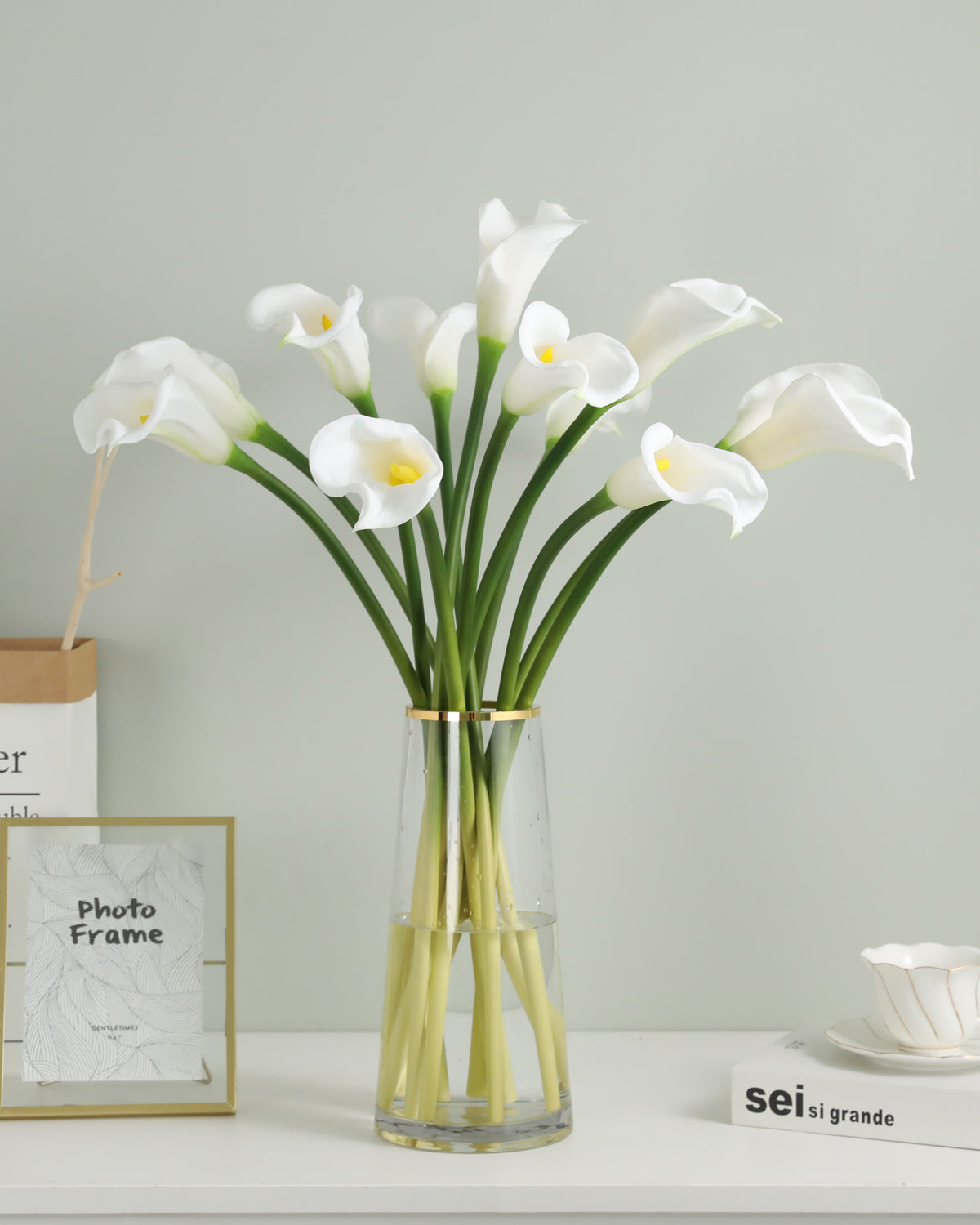 Large Real Touch Calla lily White