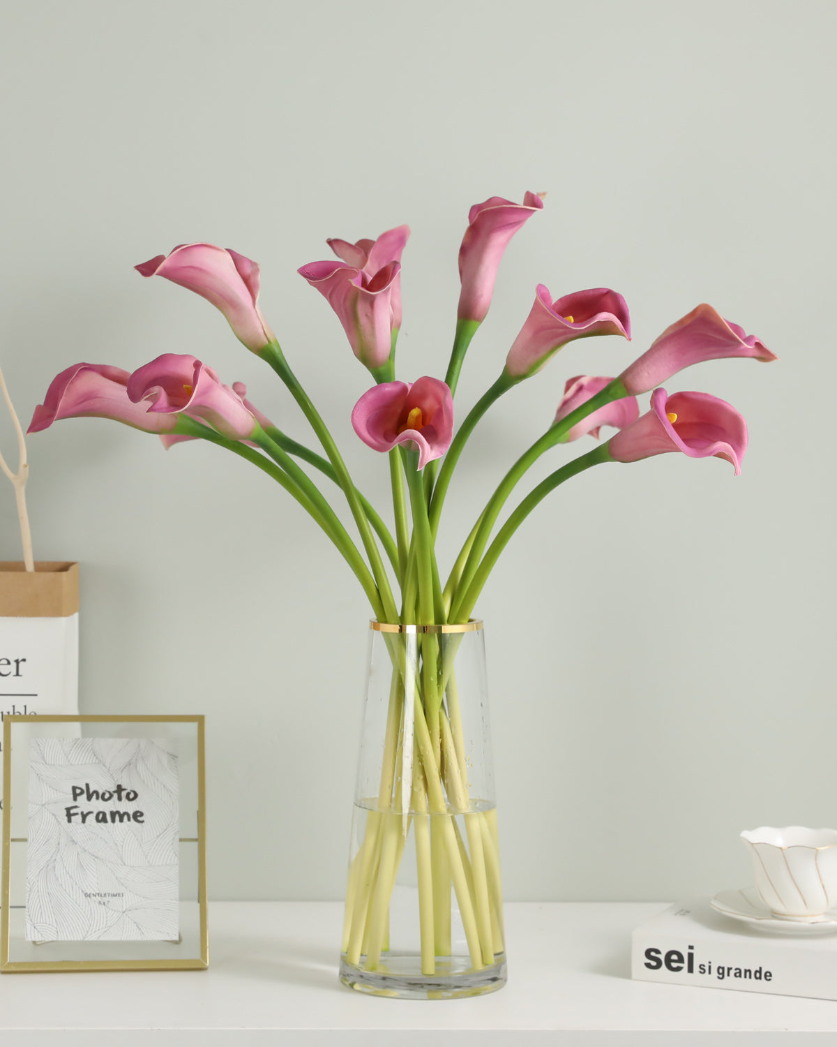 Artificial Real Touch Magenta Calla Lily