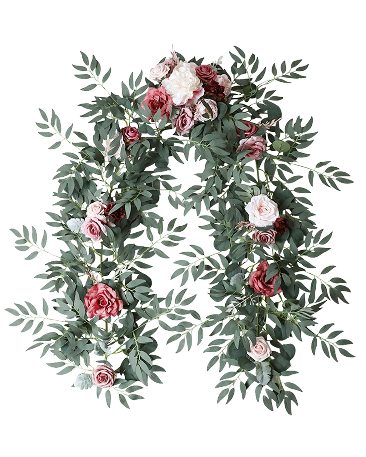 Handcrafted Artificial Rose Floral Garland - 7.22ft