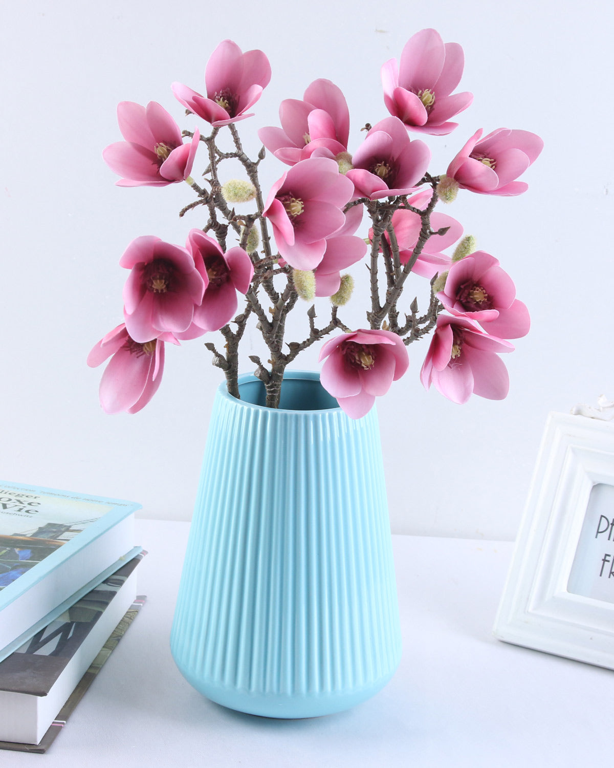 Quality Pink Real Touch Magnolia Flower