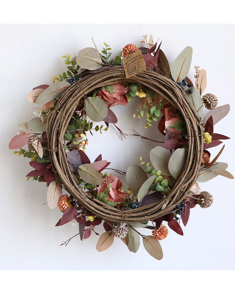 Autumn Rose Eucalyptus Berry Wreath